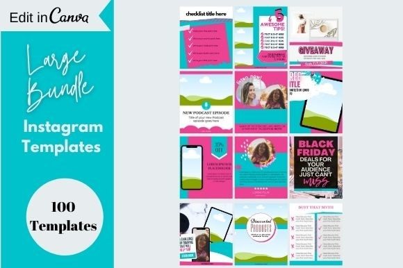 100 Aqua and Pink Instagram Templates: Streamline Your Feed