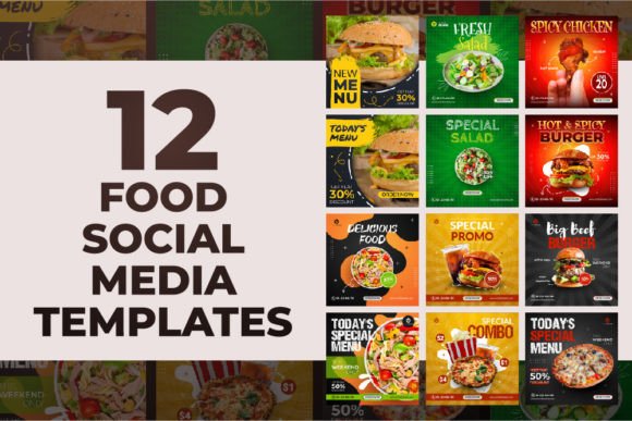 12 Food Social Media Templates: A Designer's Go-To Kit