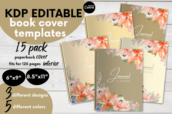 15 Book Cover Templates Bundle/editable: Your KDP Design Solution
