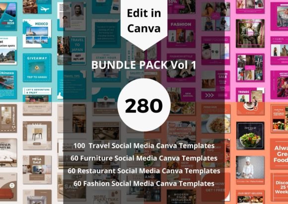 280 Social Media Canva Templates for Business Growth