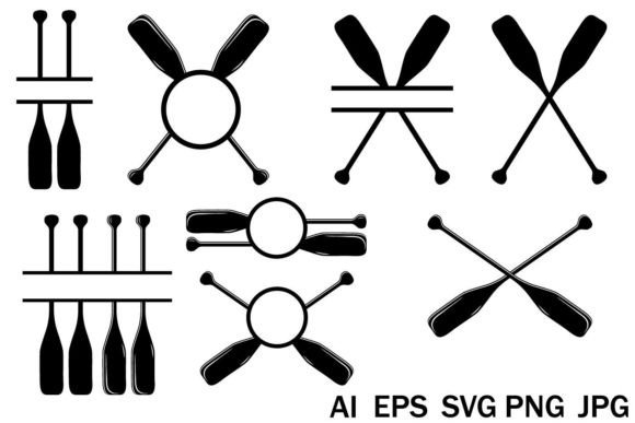 Boat Oars, Set of Svg Templates: Adventure-Ready Graphics
