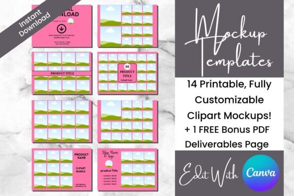 Elevate Your Etsy Shop with 14 Clipart Listing Templates