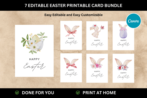 Elevate Your Etsy Shop with 7 Easter Printables Card Templates