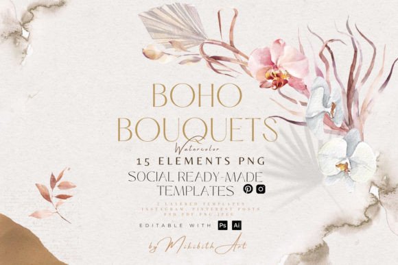 Elevate Your Feed: Boho Styled Social Media Templates