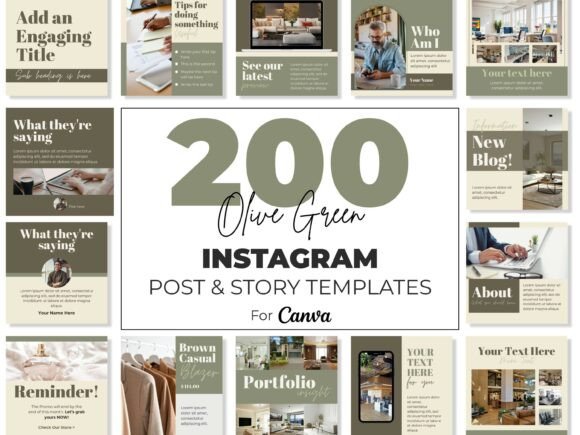 Elevate Your Feed: The Power of Olive Green Instagram Canva Templates