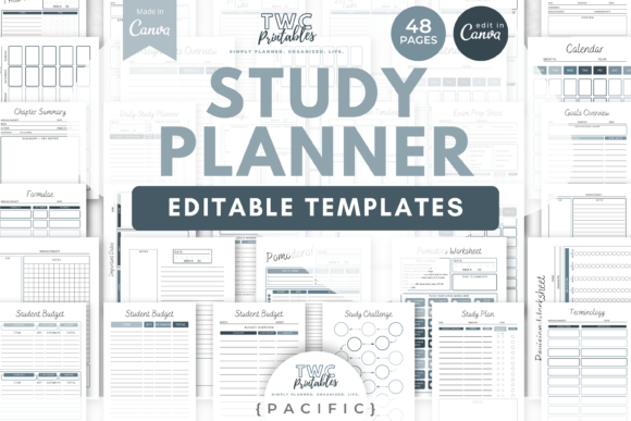 Master Your Schedule with Study Planner Canva Templates | PACIFIC