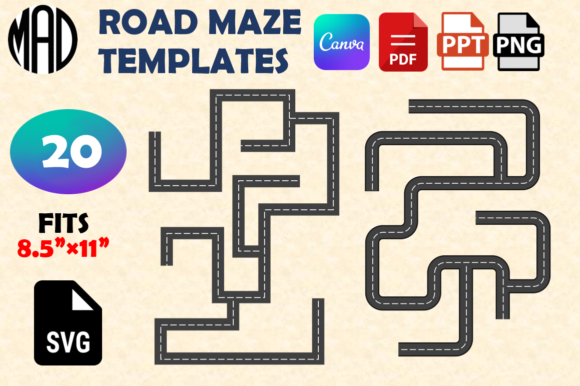 Road & Street Maze Templates: 20 Canva-Ready Designs for Your Projects