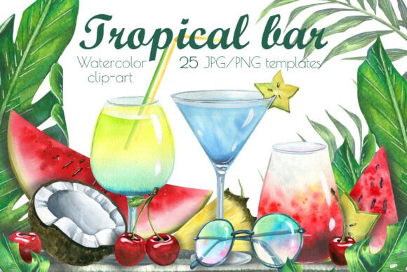 Tropical Bar Frames & Templates Set: A Designer's Paradise