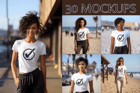 Women White T-Shirt Mockups: 30 High-Quality Templates