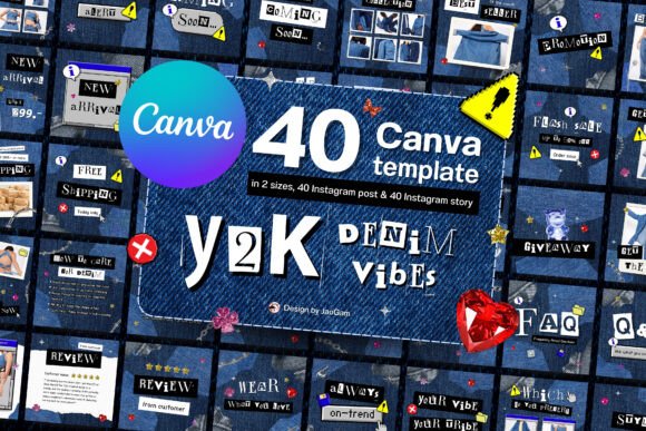 Y2K Denim Vibes Canva Templates: A Deep Dive